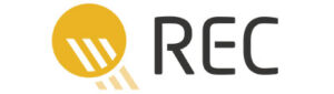 REC Solar logo representing high-quality solar panel solutions provided by Suncovia for energy-efficient homes and businesses.