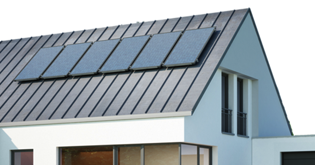 Residential Home with Energy-Efficient Rooftop Solar Panels by Suncovia