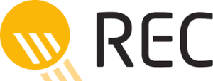 REC logo representing Suncovia's partnership in providing premium solar panel solutions for sustainable energy.
