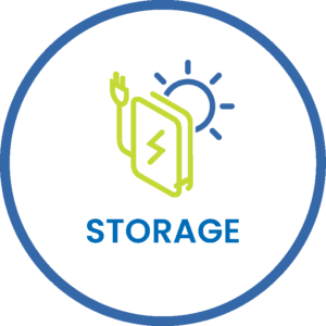 Energy storage icon for Suncovia’s solar battery solutions, providing reliable storage for homes and businesses.