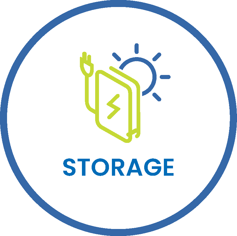 Energy storage icon for Suncovia’s solar battery solutions, providing reliable storage for homes and businesses.