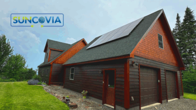 Maine home with solar panels helping reduce costs despite Maine high electric bills being number 1 in the nation.
