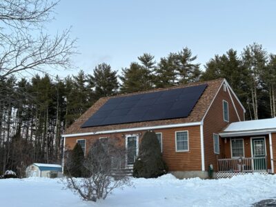 Suncovia team installing solar panels on a home in Maine as a trusted Aroostook County Solar Company serving local homeowners with full service installation