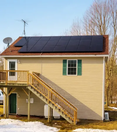 Cumberland County solar company installing solar panels on a residential home in Cumberland County, Maine